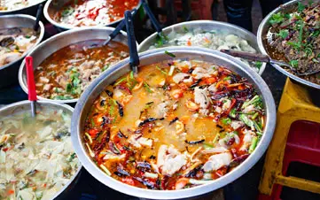 Thai food in street restaurants